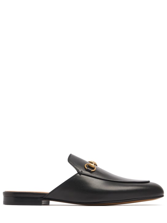 Gucci: Zapatos mules de piel 10mm - Negro - women_0 | Luisa Via Roma