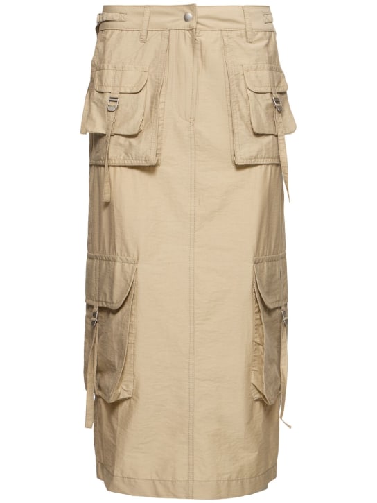 Acne Studios: Cotton blend cargo long skirt - Beige - women_0 | Luisa Via Roma