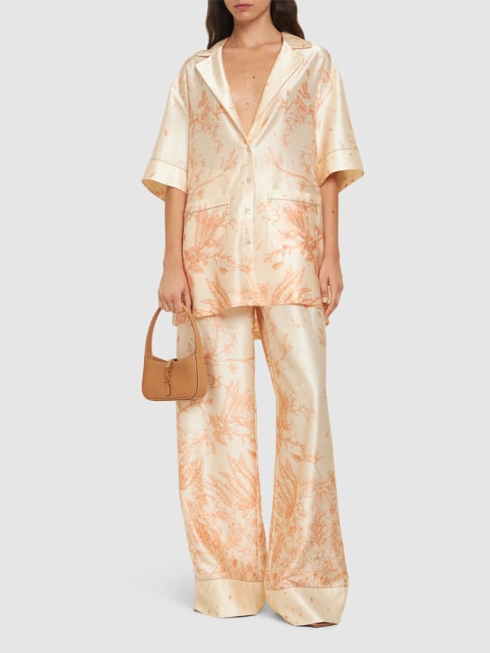 MITHRIDATE: Camisa de seda con estampado - Naranja/Multicolor - women_1 | Luisa Via Roma