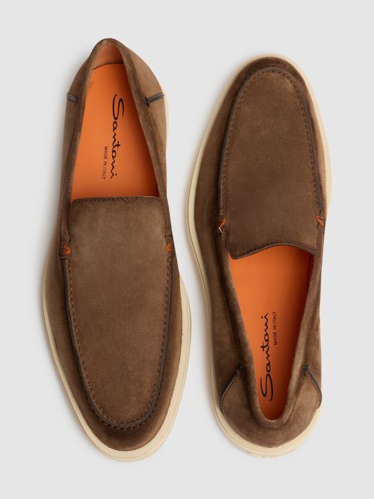 Santoni: Botanist suede loafers - men_2 | Luisa Via Roma