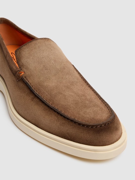 Santoni: Botanist suede loafers - men_3 | Luisa Via Roma