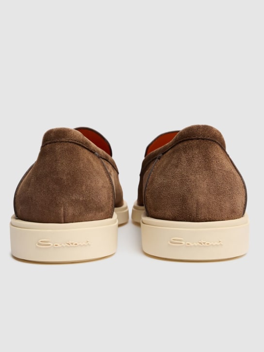 Santoni: Botanist suede loafers - men_4 | Luisa Via Roma