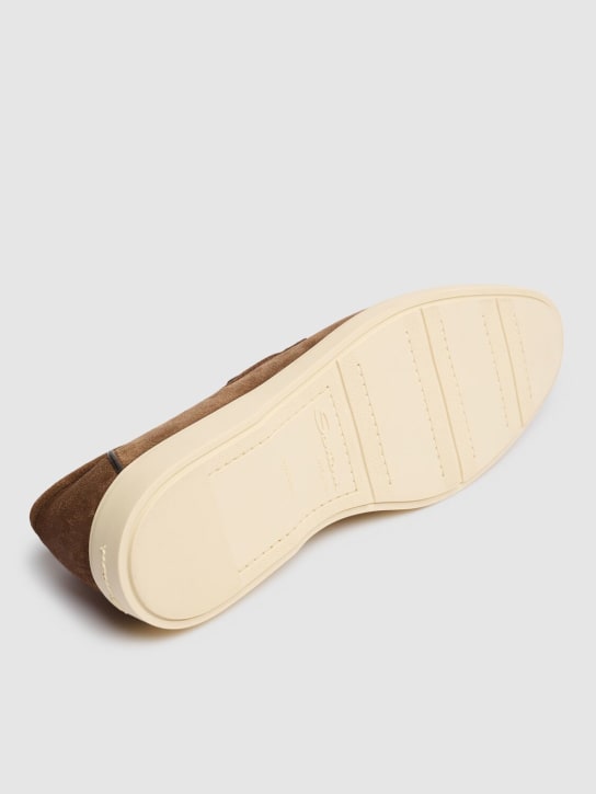 Santoni: Botanist suede loafers - men_5 | Luisa Via Roma
