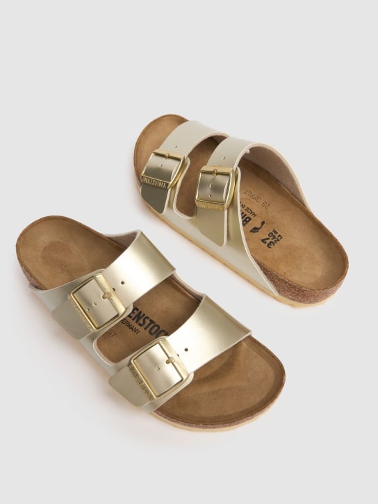 BIRKENSTOCK: Arizona faux leather sandals - Gold - kids-girls_1 | Luisa Via Roma