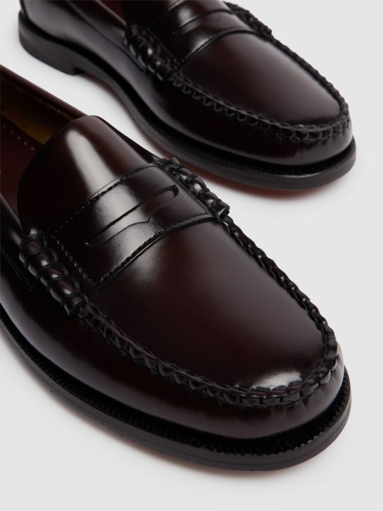 Sebago: Classic Dan smooth leather loafers - Brown Burgundy - women_3 | Luisa Via Roma