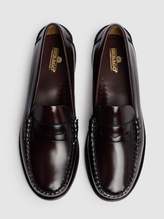 Sebago: Classic Dan smooth leather loafers - Brown Burgundy - women_2 | Luisa Via Roma