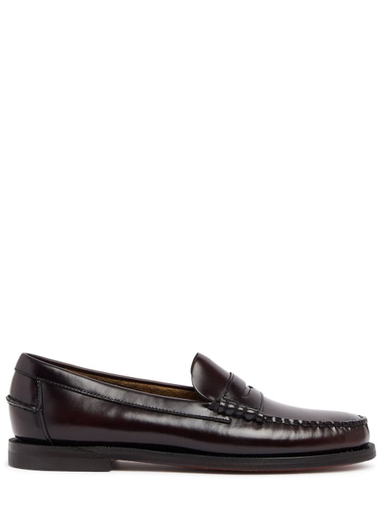 Sebago: 20mm Classic Dan smooth leather loafers - Brown Burgundy - women_0 | Luisa Via Roma