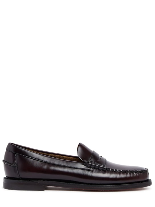 Sebago: Classic Dan smooth leather loafers - Brown Burgundy - women_0 | Luisa Via Roma