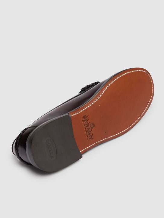 Sebago: Classic Dan smooth leather loafers - Brown Burgundy - women_5 | Luisa Via Roma