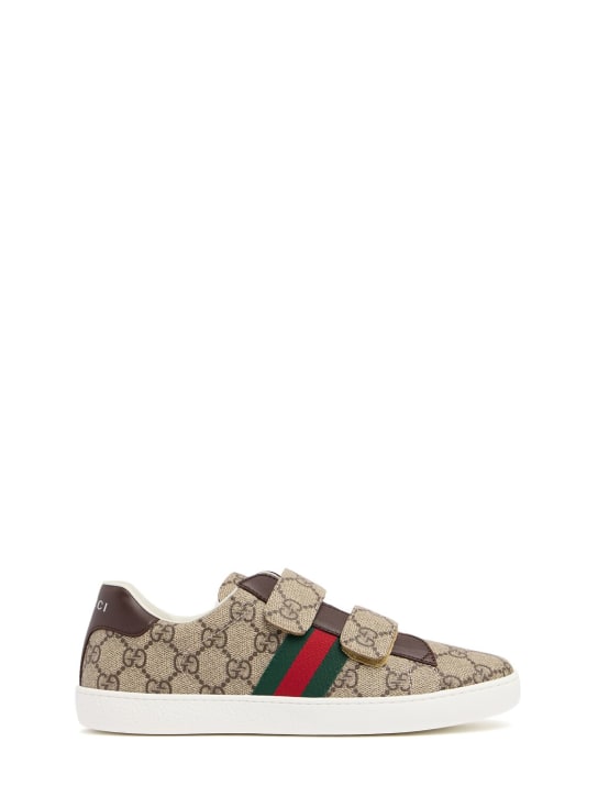 Gucci: Sneakers GG Supreme Ace - Beige/Ébène - kids-girls_0 | Luisa Via Roma