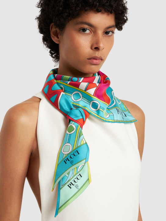 Pucci: Printed silk triangle bandeau scarf - women_1 | Luisa Via Roma