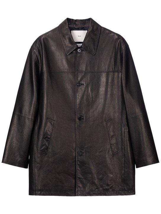 Dunst: Unisex buttoned leather jacket - Black - women_0 | Luisa Via Roma