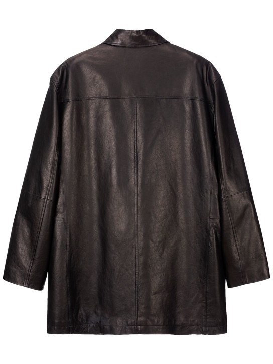 Dunst: Veste boutonnée unisexe en cuir - Noir - women_1 | Luisa Via Roma