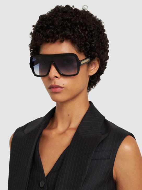 Victoria Beckham: VB Chain Core Wire acetate sunglasses - Black - women_1 | Luisa Via Roma