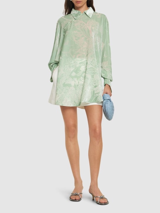 MITHRIDATE: Camisa de seda con estampado - Verde/Multi - women_1 | Luisa Via Roma