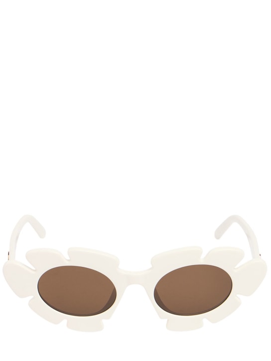 Loewe: Paula's Ibiza flower-shaped sunglasses - White/Brown - women_0 | Luisa Via Roma