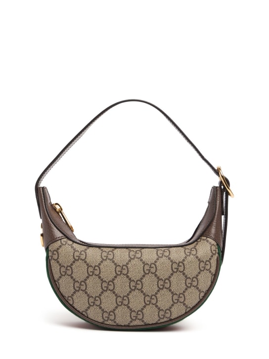 Gucci: Mini Ophidia GG canvas shoulder bag - Beige - women_0 | Luisa Via Roma