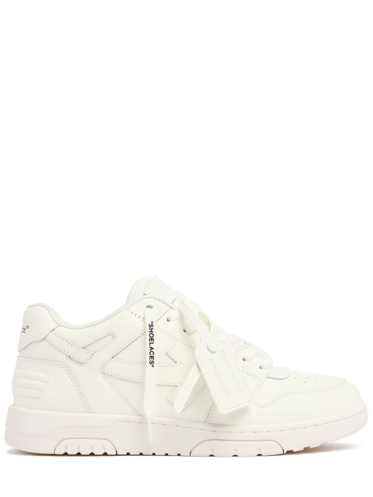 Off-White: Out Of Office leather sneakers - White - men_0 | Luisa Via Roma
