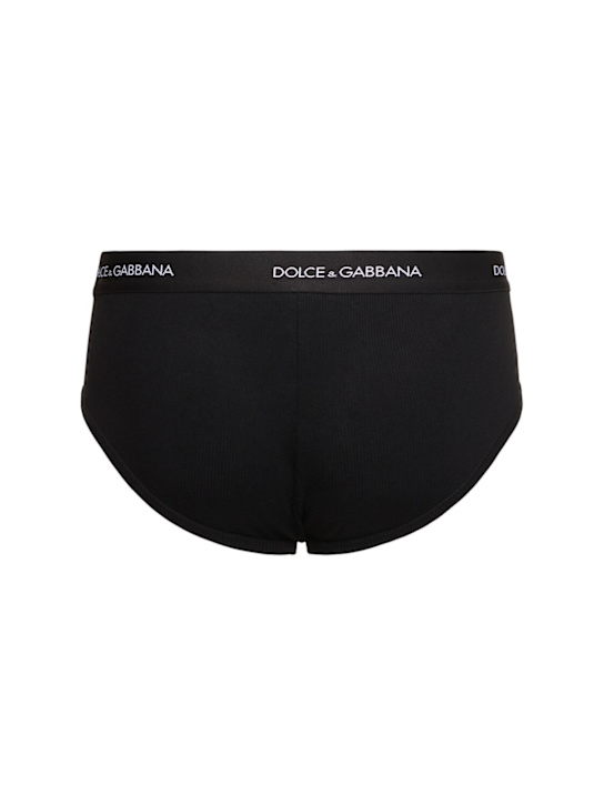 Dolce&Gabbana: Ouaij logo cotton briefs - men_1 | Luisa Via Roma