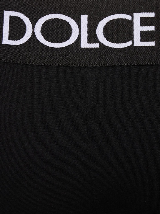 Dolce&Gabbana: Lot de 2 boxers en coton à logo - Noir - men_1 | Luisa Via Roma