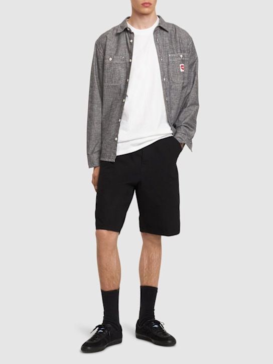 Carhartt WIP: Dearborn canvas single-knee shorts -  Rinsed Black - men_1 | Luisa Via Roma
