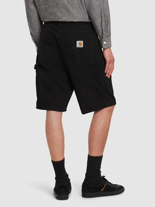 Carhartt WIP: Dearborn canvas single-knee shorts -  Rinsed Black - men_2 | Luisa Via Roma
