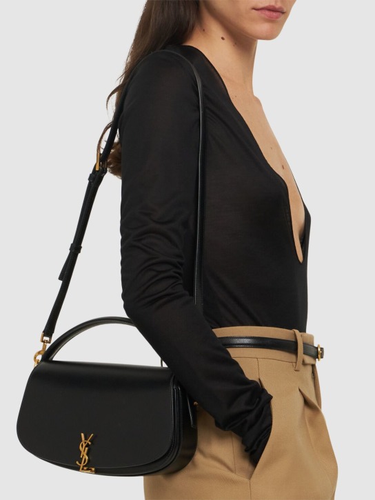 Saint Laurent: New Bascule leather crossbody bag - Black - women_1 | Luisa Via Roma