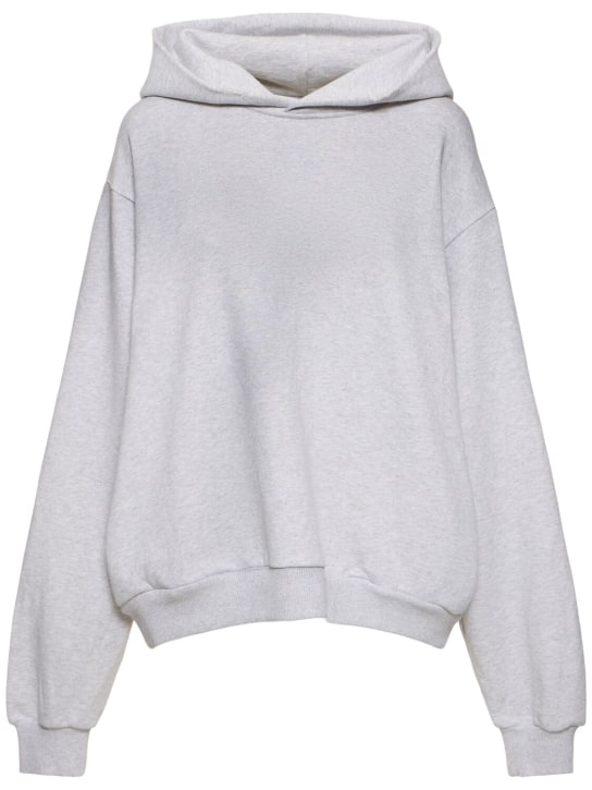 Acne Studios: Franziska 1996 cotton blend hoodie - Pale Grey Melan - women_0 | Luisa Via Roma