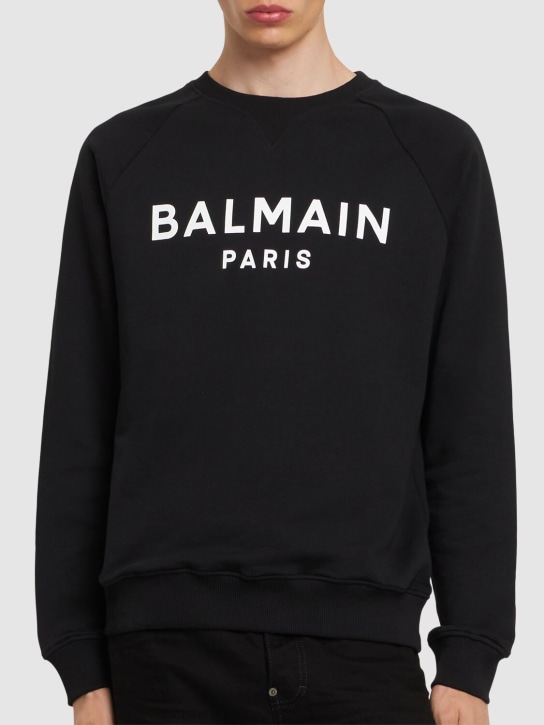 Balmain: Logo printed sweatshirt - men_2 | Luisa Via Roma