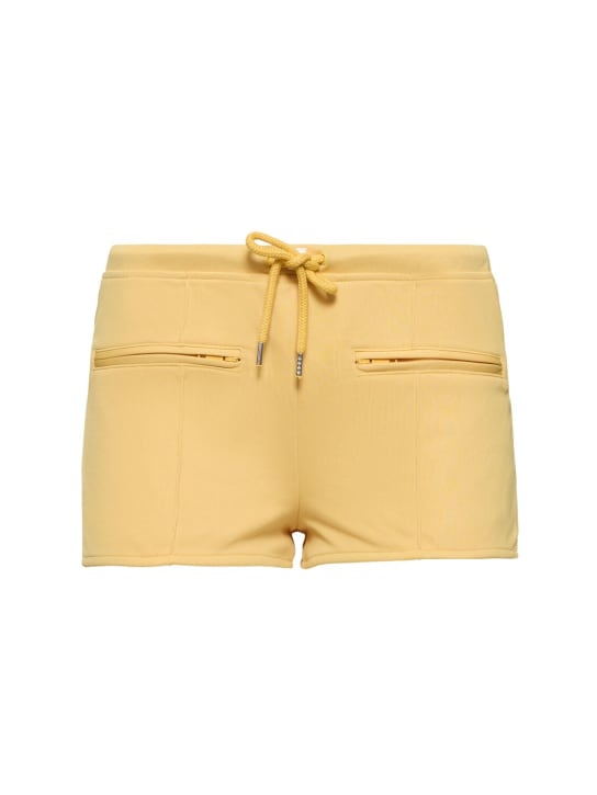 Courreges: Mini-Shorts aus Interlock - Gelb - women_0 | Luisa Via Roma