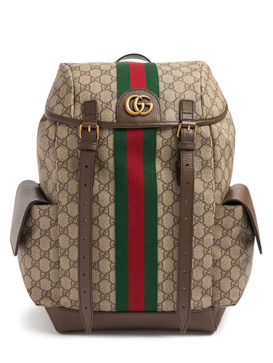 Gucci: Ophidia GG Supreme coated backpack - Beige - men_0 | Luisa Via Roma