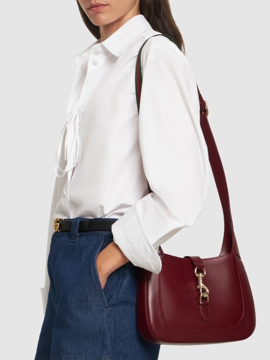 Gucci: Petit sac porté épaule en cuir Jackie - Rosso Ancora - women_1 | Luisa Via Roma