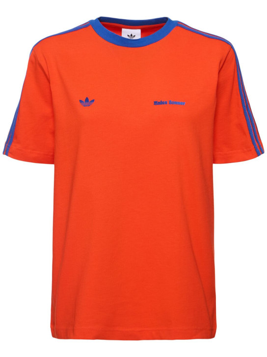 adidas Originals: Wales Bonner短袖T恤 - 橙色/蓝色 - women_0 | Luisa Via Roma