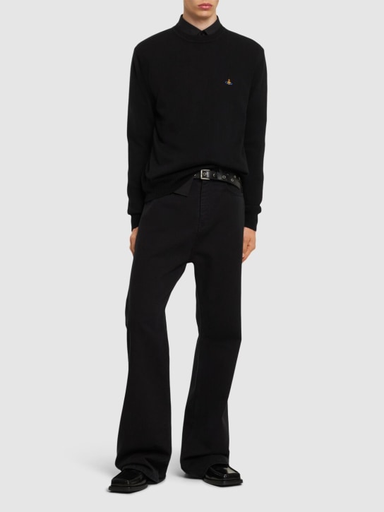 Vivienne Westwood: Suéter de cuello redondo - Negro - men_1 | Luisa Via Roma