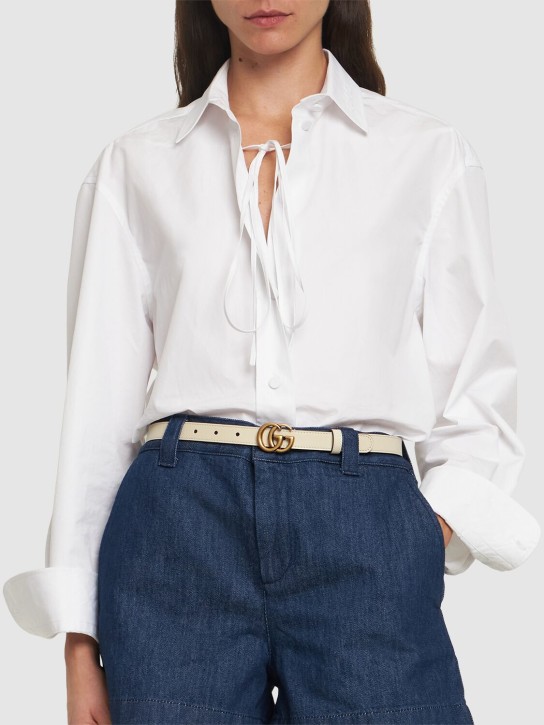 Gucci: 2cm GG Marmont leather belt - White - women_1 | Luisa Via Roma