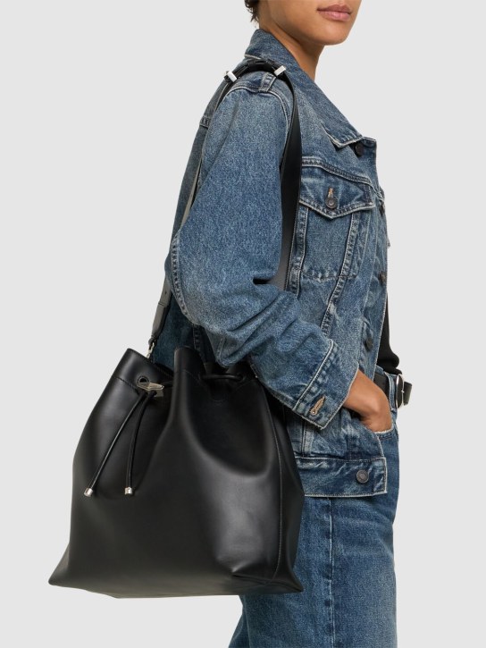 Jimmy Choo: Large Bon Bon soft shiny leather bag - Siyah - women_1 | Luisa Via Roma