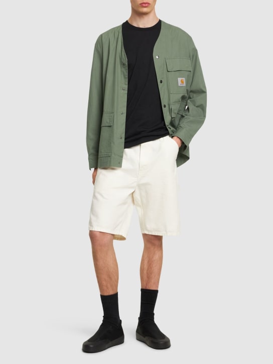 Carhartt WIP: Dearborn canvas single-knee shorts - Wax - men_1 | Luisa Via Roma
