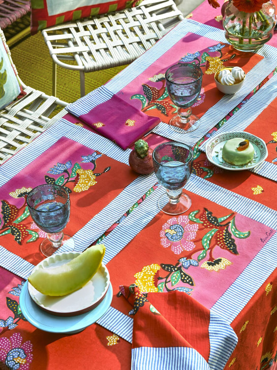 LISA CORTI: Lot de 4 serviettes de table Indonesian Red Rose - Rouge - ecraft_1 | Luisa Via Roma