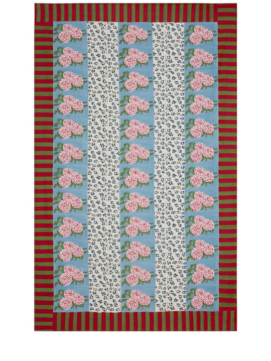 LISA CORTI: Leopard Stripes Sky cotton tablecloth - ecraft_0 | Luisa Via Roma