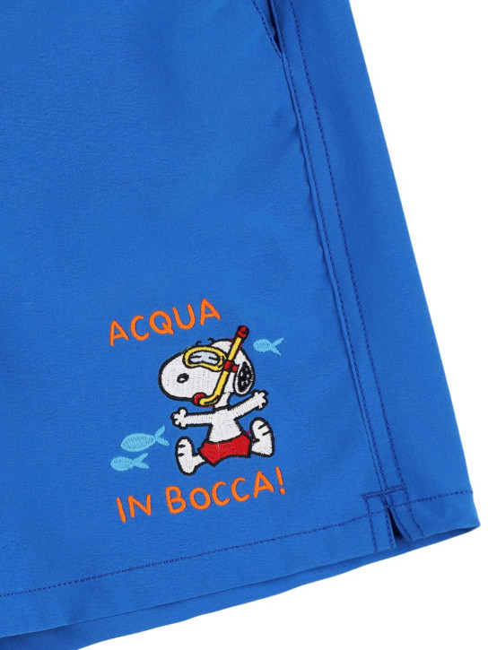 Mc2 Saint Barth: Snoopy print nylon swim shorts - Light Blue - kids-boys_1 | Luisa Via Roma