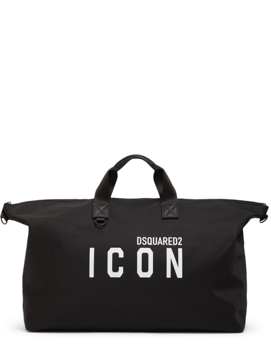 Dsquared2: Be Icon duffle bag - Black - men_0 | Luisa Via Roma