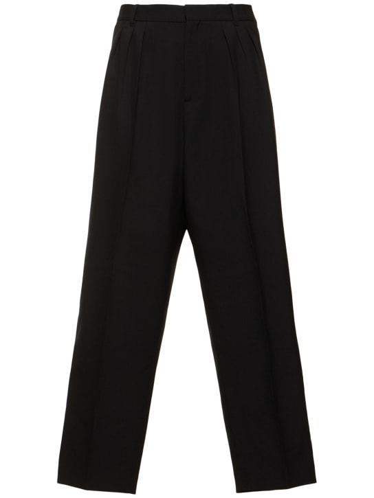 Kenzo Paris: Pleated tailored wool pants - Siyah - men_0 | Luisa Via Roma