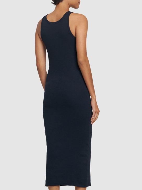 Valentino: Cotton ribbed jersey midi dress - women_2 | Luisa Via Roma