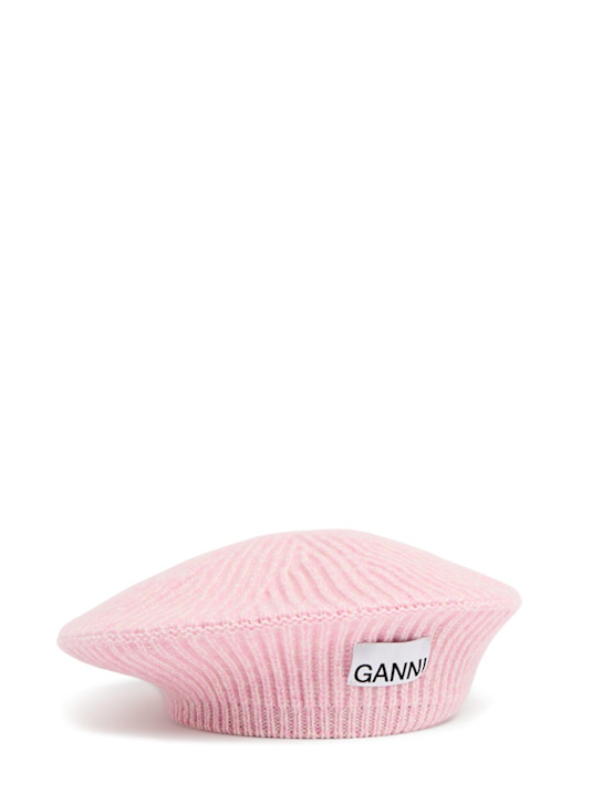 GANNI: Structured wool blend beret - women_0 | Luisa Via Roma