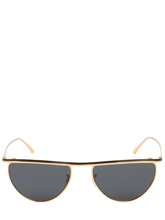 Khaite: KHAITE x Oliver Peoples metal sunglasses - Black/Gold - women_0 | Luisa Via Roma