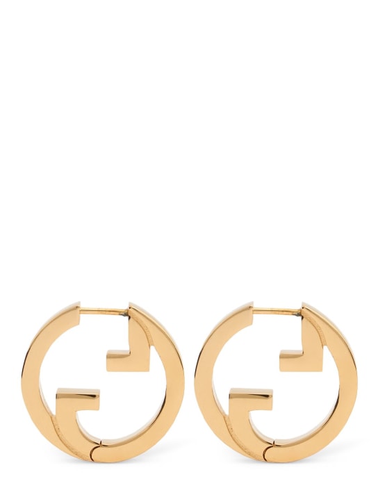 Gucci: Gucci Blondie brass earrings - Gold - women_0 | Luisa Via Roma