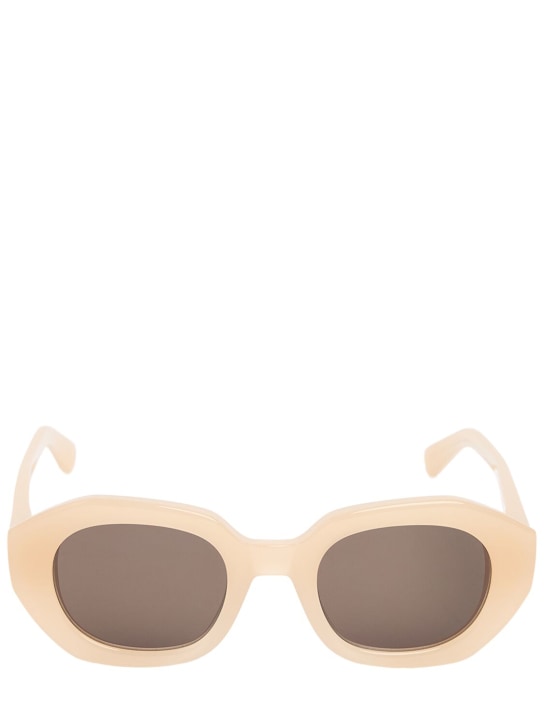 Mykita: Satin bold squared acetate sunglasses - Blonde/Shiny Si - women_0 | Luisa Via Roma
