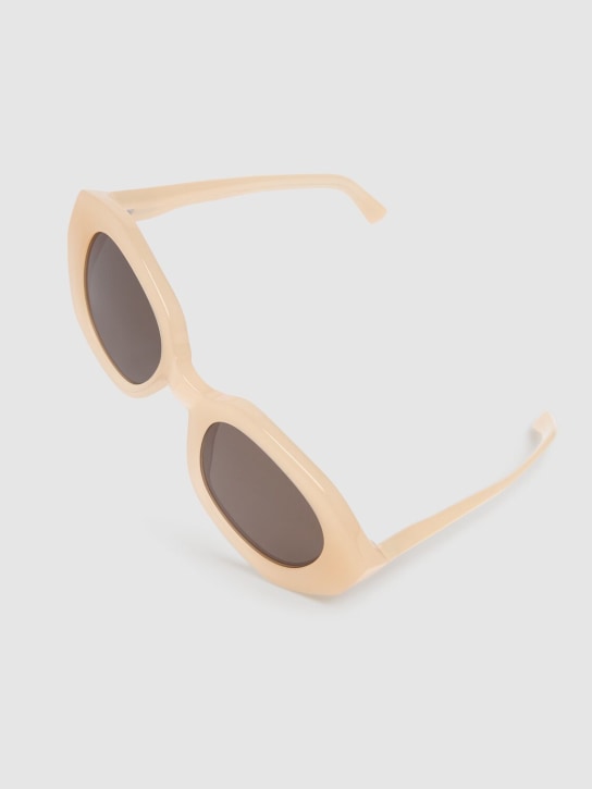 Mykita: Satin bold squared acetate sunglasses - Blonde/Shiny Si - women_1 | Luisa Via Roma