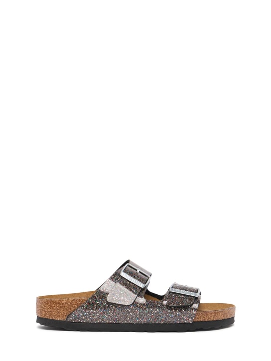 BIRKENSTOCK: Sparkle Arizona faux leather sandals - Black - kids-girls_0 | Luisa Via Roma