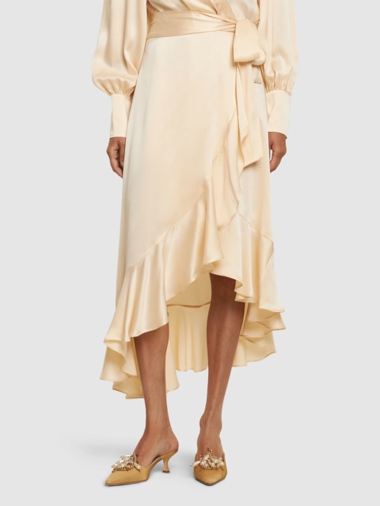 Manolo Blahnik: 50mm Orientalia grosgrain mules - women_1 | Luisa Via Roma